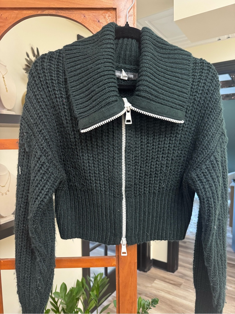 Chunky Zip-Front Women's Sweater Jacket